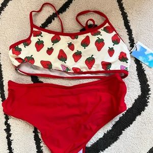 Strawberry bathing suit two piece NWT